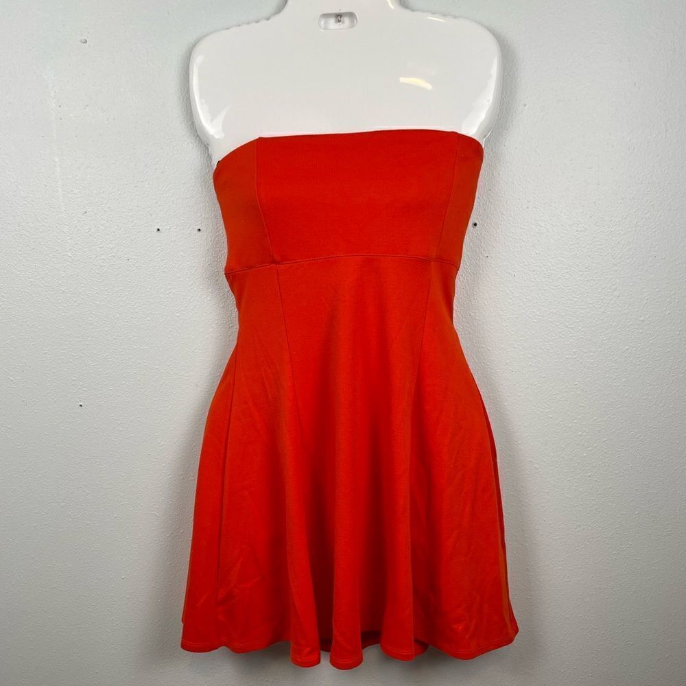 Forever 21 Orange Midi Dress Size M EUC